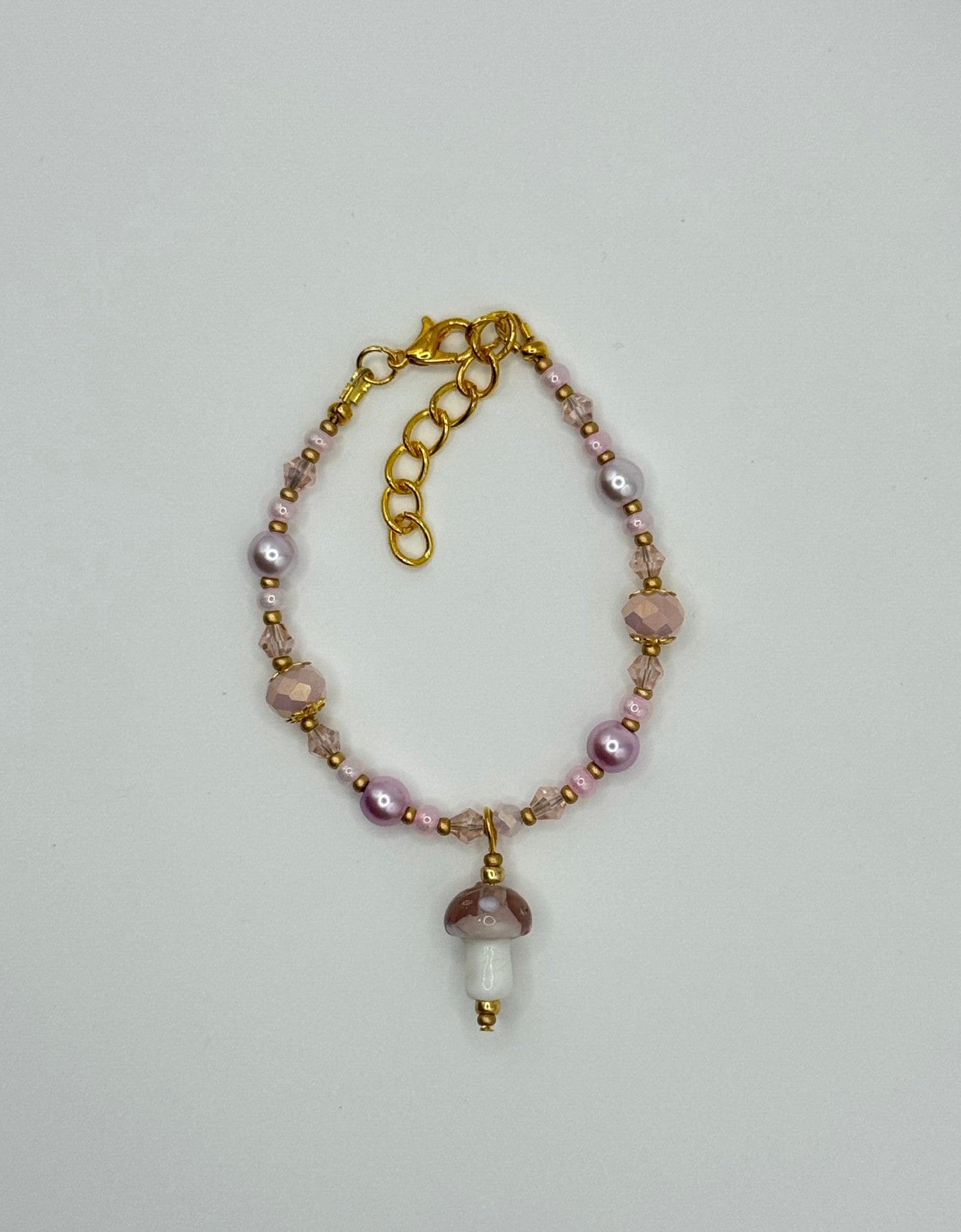 Rosy Toadstool Charm Bracelet