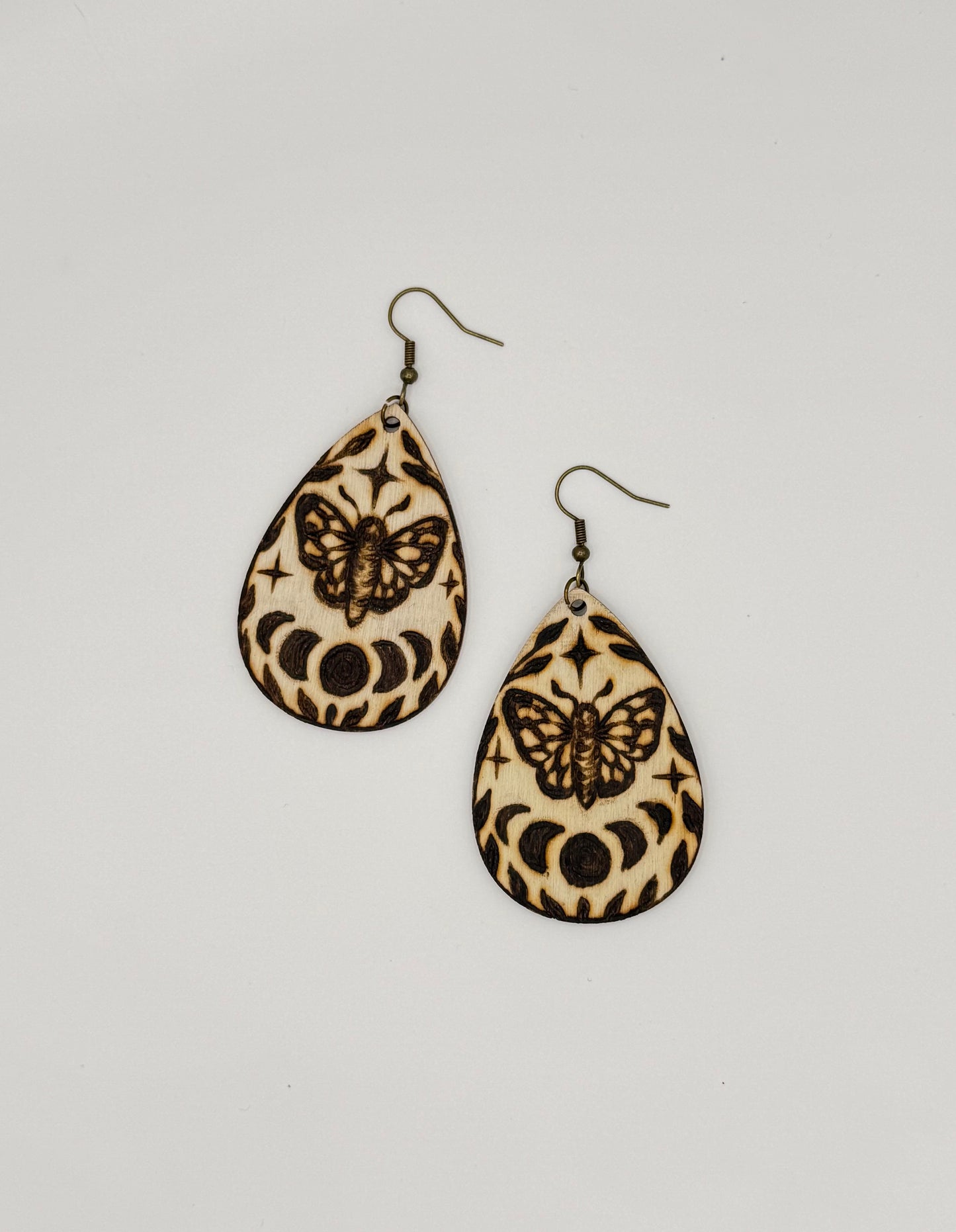 Moon Cycle Butterfly Earrings