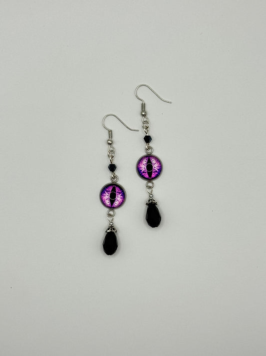 Dragon Tear Earrings - Purple