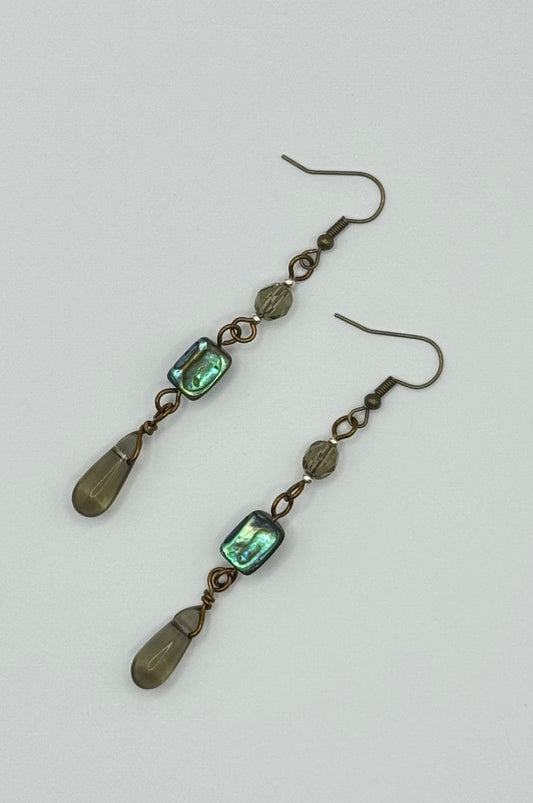 Glowing Abalone Teardrop Earrings