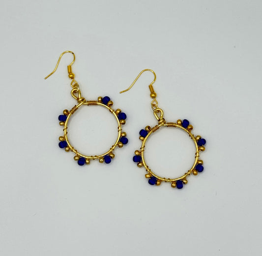 Royal Sapphire Wrapped Earrings