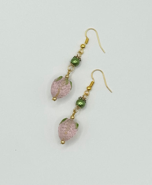 Pink Strawberry Jewel Earrings - S