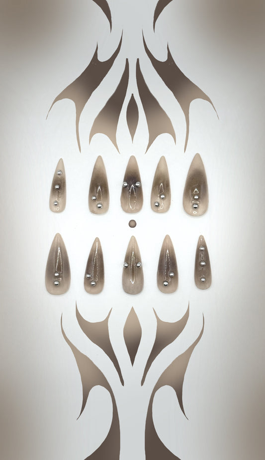 Dark Aura Pierced Nails