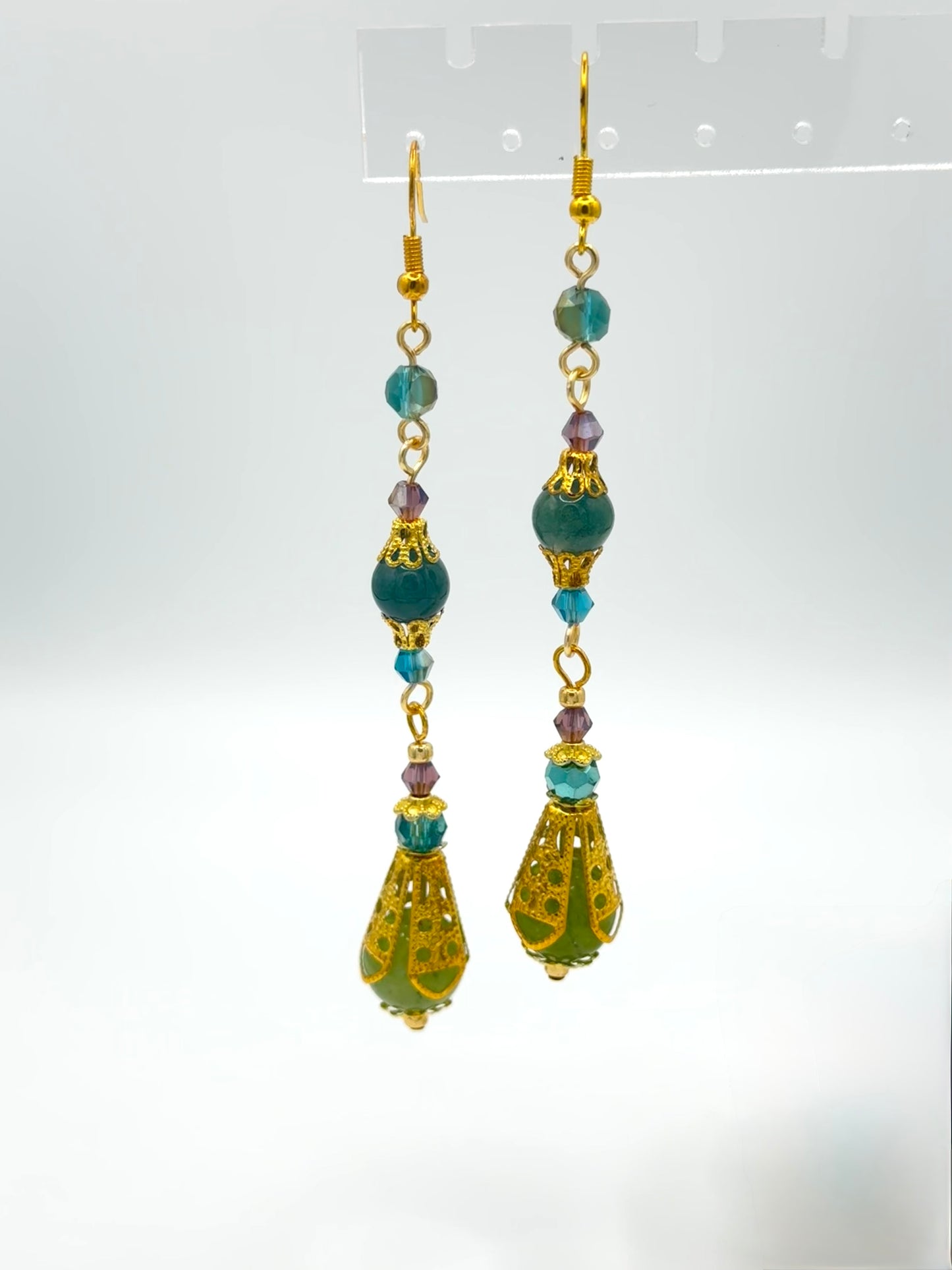 Royal Gemstone Dangle Earrings